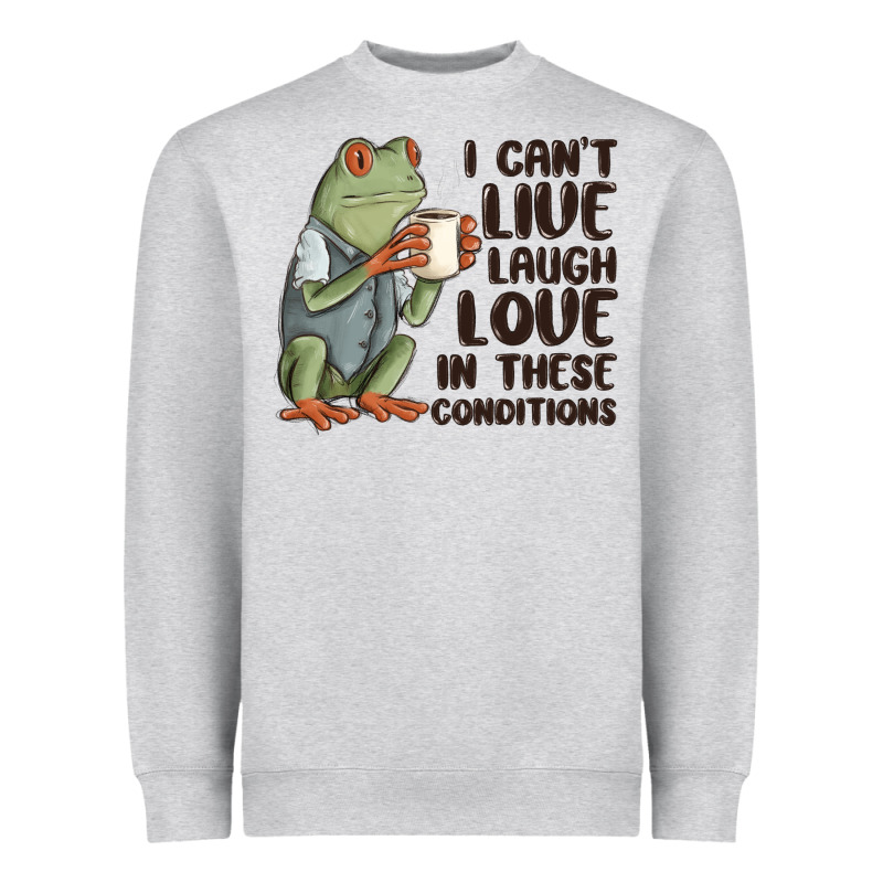 I Cant Live Laugh Love In These Conditions Heavyweight Sweatshirt by MaliasSmallBusiness | Teevron