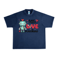 Navy little love machine Urban Heavy Tee - MaliasSmallBusiness