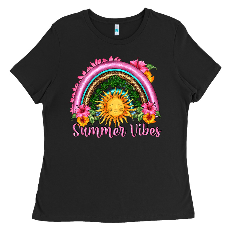 Summer Vibes  Rainbow Ladies Tee by HRA Design Shop | Teevron