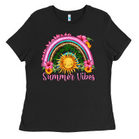 Black summer vibes  rainbow Ladies Tee - HRA Design Shop
