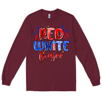 Burgundy red white boujee Long Sleeve Tee - MaliasSmallBusiness