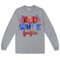 Heather Grey red white boujee Long Sleeve Tee - MaliasSmallBusiness