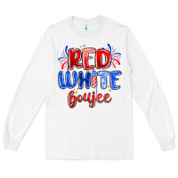 White red white boujee Long Sleeve Tee - MaliasSmallBusiness