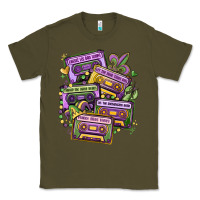 Army Green mardi gras cassette tapes Classic Tee - MaliasSmallBusiness