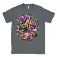 Charcoal Heather mardi gras cassette tapes Classic Tee - MaliasSmallBusiness