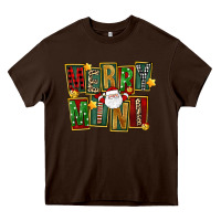 Chocolate Brown Christmas merry mini Heavy Core Tee - FaDigitalArtStudio