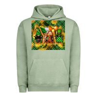 Pigment Oil Green St. Patrick's Day gnome Urban Hoodie - FaDigitalArtStudio