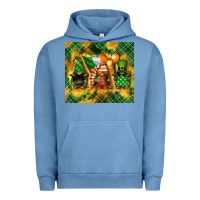 Pigment Pebble Blue St. Patrick's Day gnome Urban Hoodie - FaDigitalArtStudio