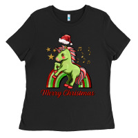 Black merry christmas unicorn Ladies Tee - FaDigitalArtStudio