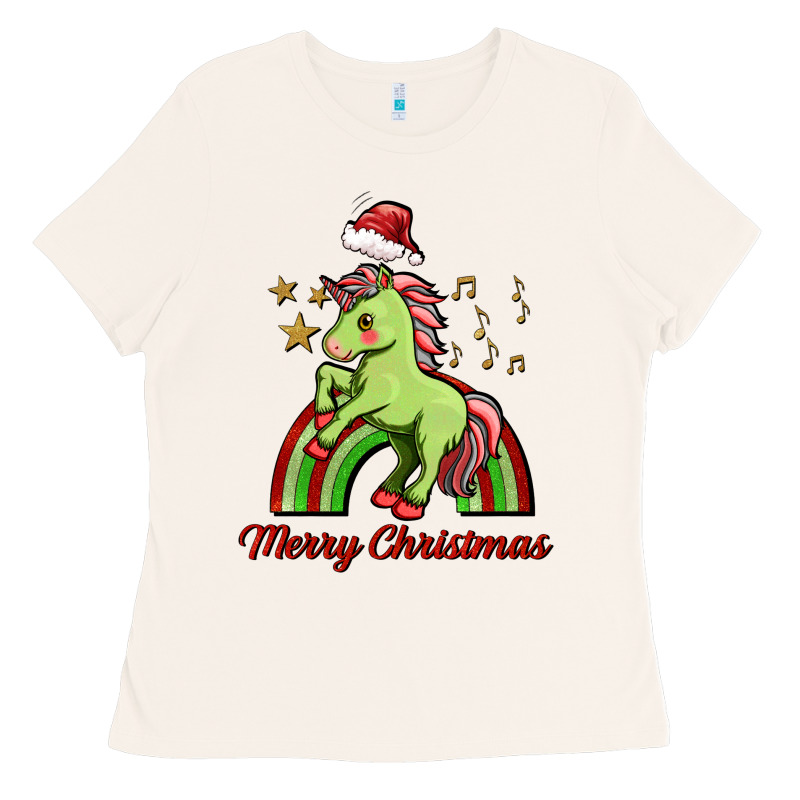 Merry Christmas Unicorn Ladies Tee by FaDigitalArtStudio | Teevron