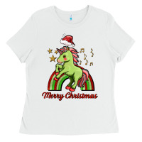 White merry christmas unicorn Ladies Tee - FaDigitalArtStudio