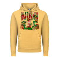 Vintage Mustard Christmas mini Elf Vintage Hoodie - NancyCooperArtShop
