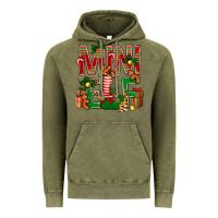 Vintage Olive Christmas mini Elf Vintage Hoodie - NancyCooperArtShop