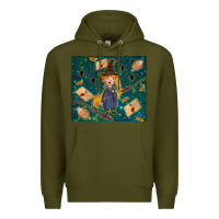Army Green wizard boy with mouse Premium Hoodie - TumblerDesignByShophia