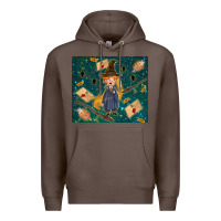 Coffee wizard boy with mouse Premium Hoodie - TumblerDesignByShophia