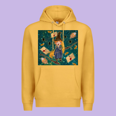 Wizard Boy With Mouse Premium Hoodie Designed By Tumblerdesignbyshophia