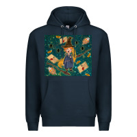 Navy wizard boy with mouse Premium Hoodie - TumblerDesignByShophia