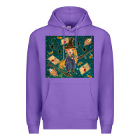 Purple wizard boy with mouse Premium Hoodie - TumblerDesignByShophia