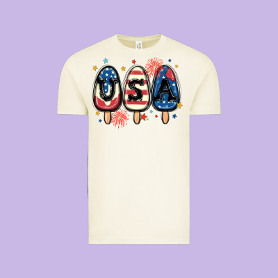 Usa Popsicles Vintage Tee Designed By Maliassmallbusiness