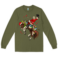 Army Green christmas cowboy santa Long Sleeve Tee - MaliasSmallBusiness