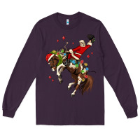 Plum christmas cowboy santa Long Sleeve Tee - MaliasSmallBusiness