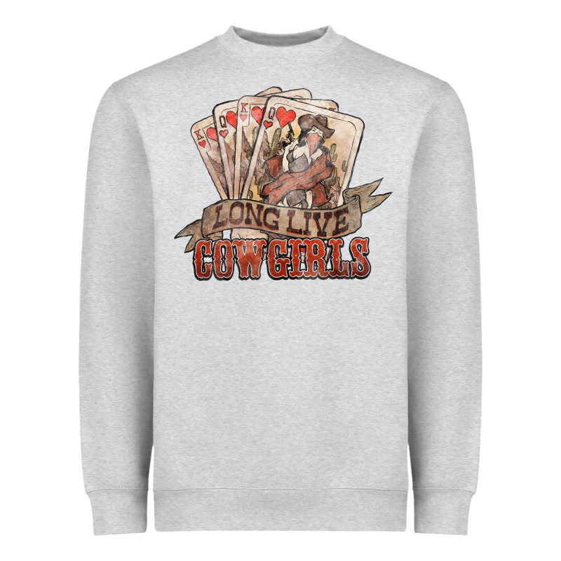 Long Live Cowgirls Cards Heavyweight Sweatshirt by NancyCooperArtShop | Teevron