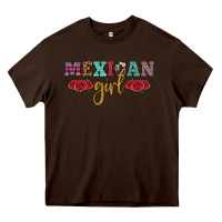 Chocolate Brown mexican girl Heavy Core Tee - HRA Design Shop