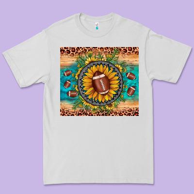 Football Leopard Turquoise Sunflower Premium Tee Designed By Jahusdesignshop