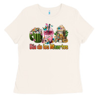 Bone mexican día de los muertos coffee cups Ladies Tee - FaDigitalArtStudio