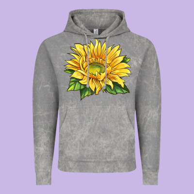 Starburst Greenburst Sunflower Vintage Hoodie Designed By Lillyallendesigns