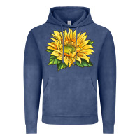 Vintage Denim starburst greenburst sunflower Vintage Hoodie - LillyAllenDesigns