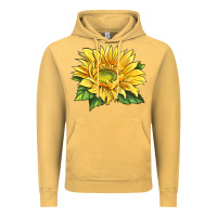Vintage Mustard starburst greenburst sunflower Vintage Hoodie - LillyAllenDesigns