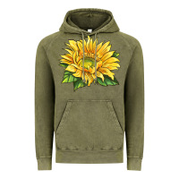 Vintage Olive starburst greenburst sunflower Vintage Hoodie - LillyAllenDesigns