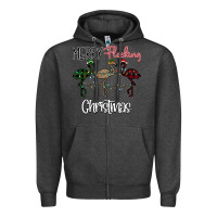 Charcoal Heather Merry Flocking Christmas Zipper Hoodie - Bettercallsaul