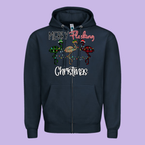 Merry Flocking Christmas Zipper Hoodie Designed By Bettercallsaul
