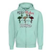 Seafoam Merry Flocking Christmas Zipper Hoodie - Bettercallsaul