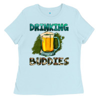 Baby Blue drinking buddies with beer Ladies Tee - HRA Design Shop