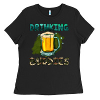 Black drinking buddies with beer Ladies Tee - HRA Design Shop