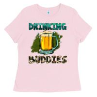 Bubblegum Pink drinking buddies with beer Ladies Tee - HRA Design Shop