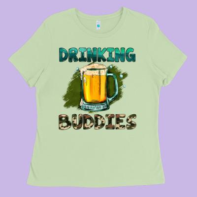 Drinking Buddies With Beer Ladies Tee Designed By Hra Design Shop