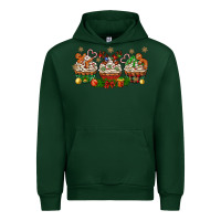 Forest Green christmas cupcake with gingerbreads bbs Urban Hoodie - BundleAndBundleShop