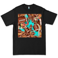 Black football leopard cowhide seamless pattern Premium Tee - JahusDesignShop