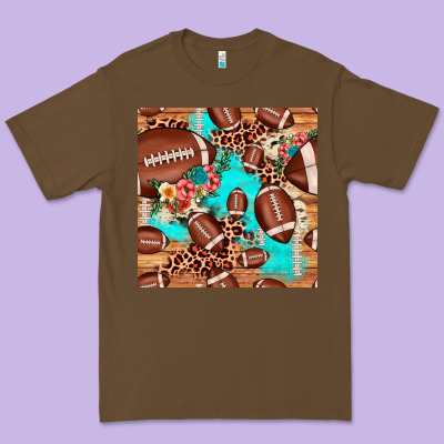 Football Leopard Cowhide Seamless Pattern Premium Tee Designed By Jahusdesignshop
