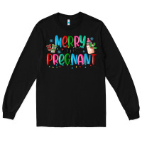 Black merry and pregnant Long Sleeve Tee - MaliasSmallBusiness