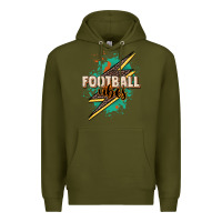 Army Green Football Vibes Premium Hoodie - HowdyJamesFarm