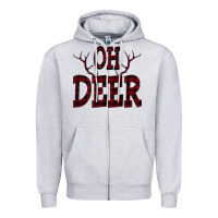 Heather Grey Oh Deer tshirt Zipper Hoodie - Bettercallsaul