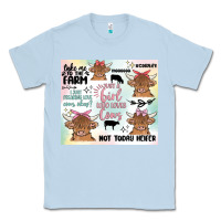 Dusty Blue cow farm life Classic Tee - MaliasSmallBusiness
