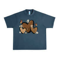 Midnight Navy melanin hearts Urban Heavy Tee - MaliasSmallBusiness