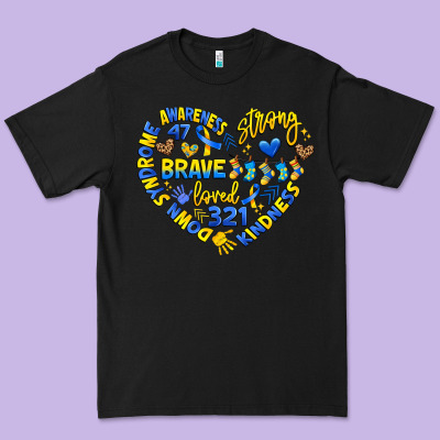 Down Syndrome Awareness Heart Premium Tee Designed By Artiststas