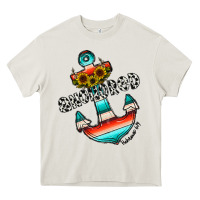 Cream anchored Heavy Core Tee - CowhideDigitalArt